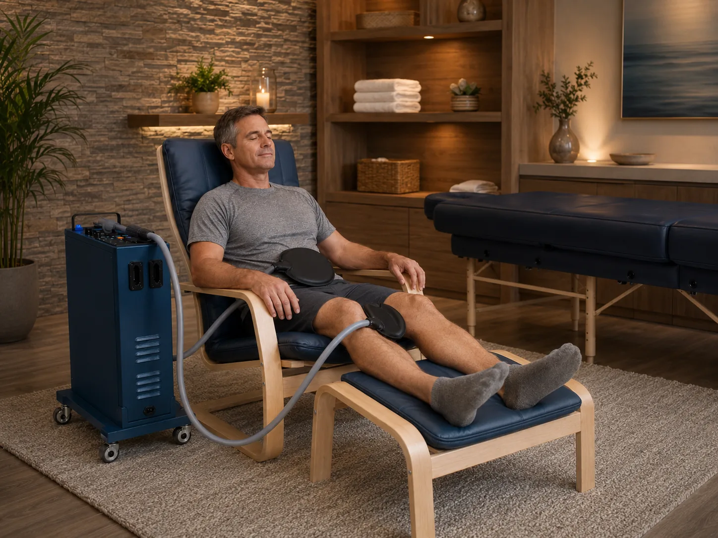 Pulsed electromagnetic field recovery bed in a private suite