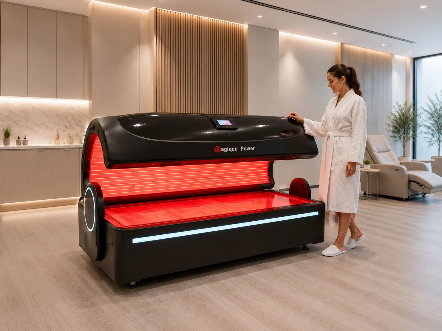 Red light therapy bed at HyperMed Wellness