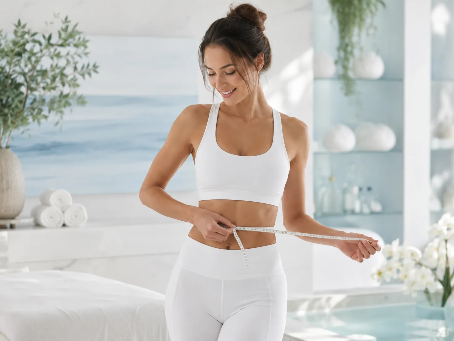 Active guest measuring progress as part of a weight-management plan